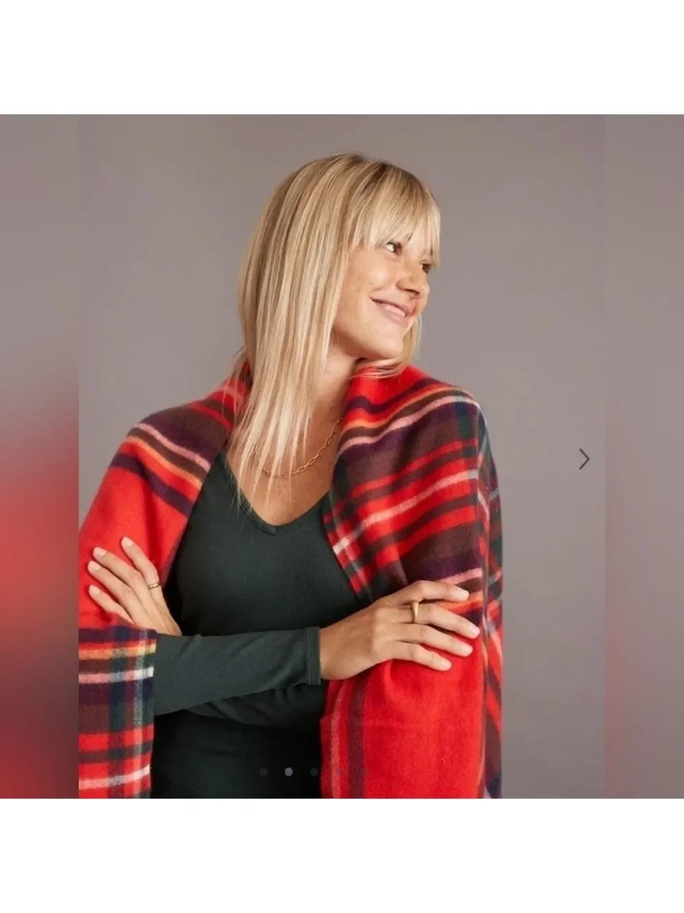 Marine layer Scotland Scarf in Holiday Red Plaid